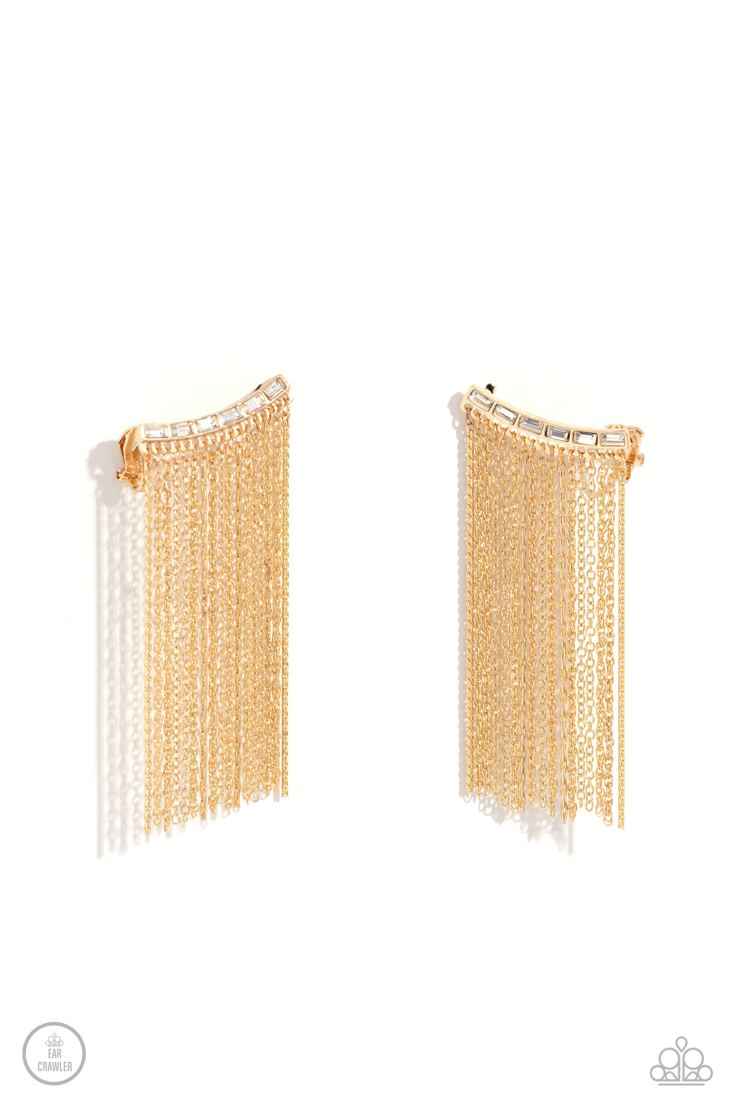 Paparazzi - Feuding Fringe - Gold Post Earrings