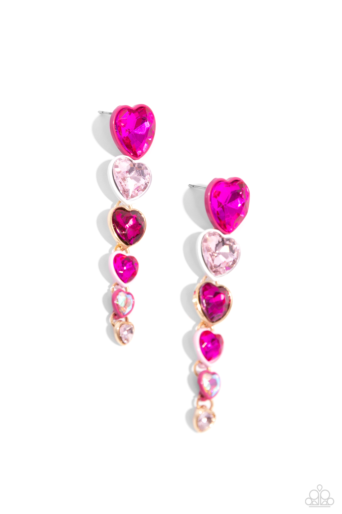 Paparazzi - Cascading Casanova - Pink Post Earrings