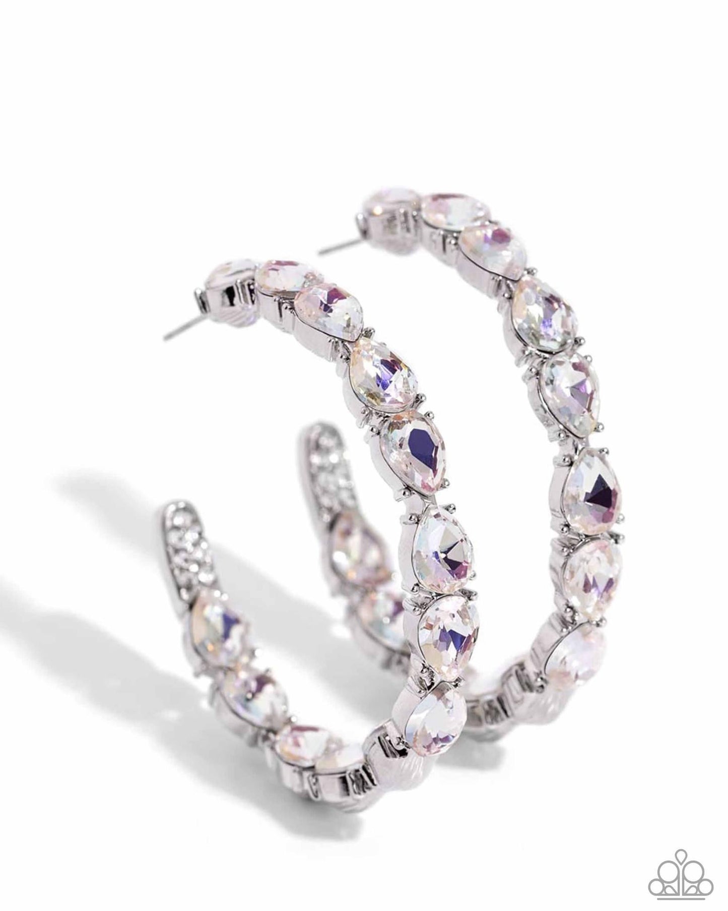 Paparazzi - PRESIDENTIAL PIZZAZZ White Hoop Earrings