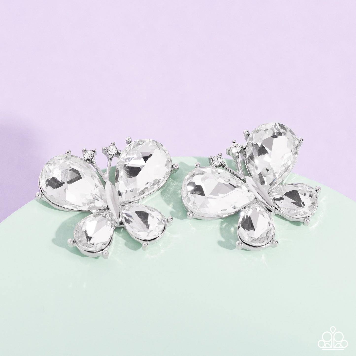 Paparazzi - Winged Whimsy - White Post Earrings