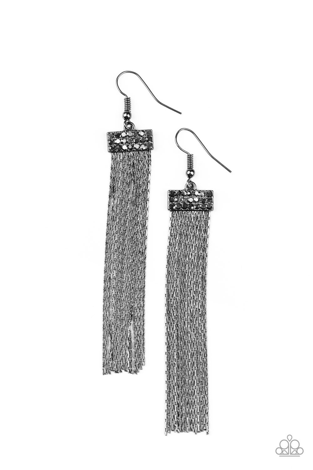 Paparazzi - Twinkling Tapestry - Black Earrings