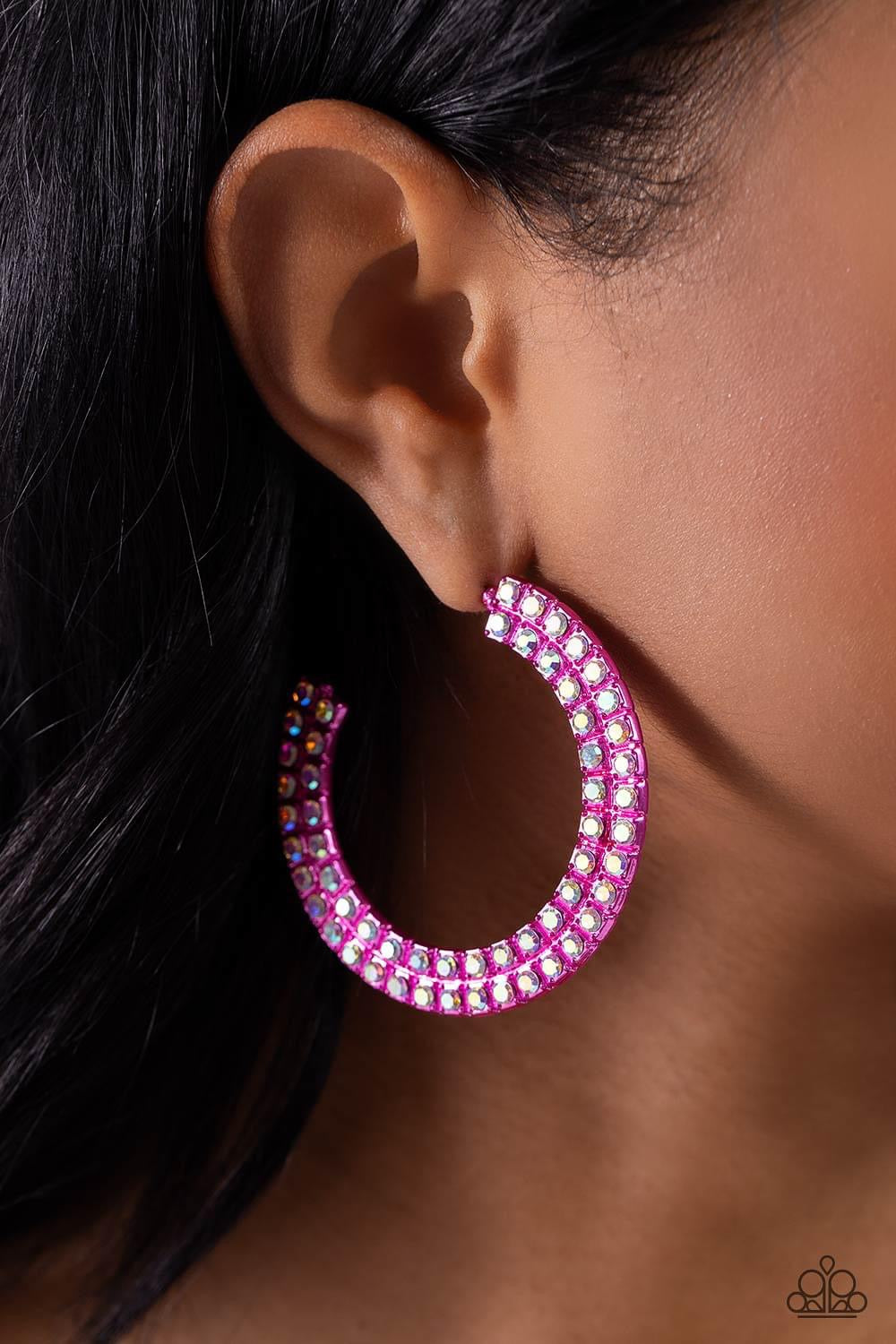 Paparazzi - FLAWLESS FASHION - PINK Hoop Earrings