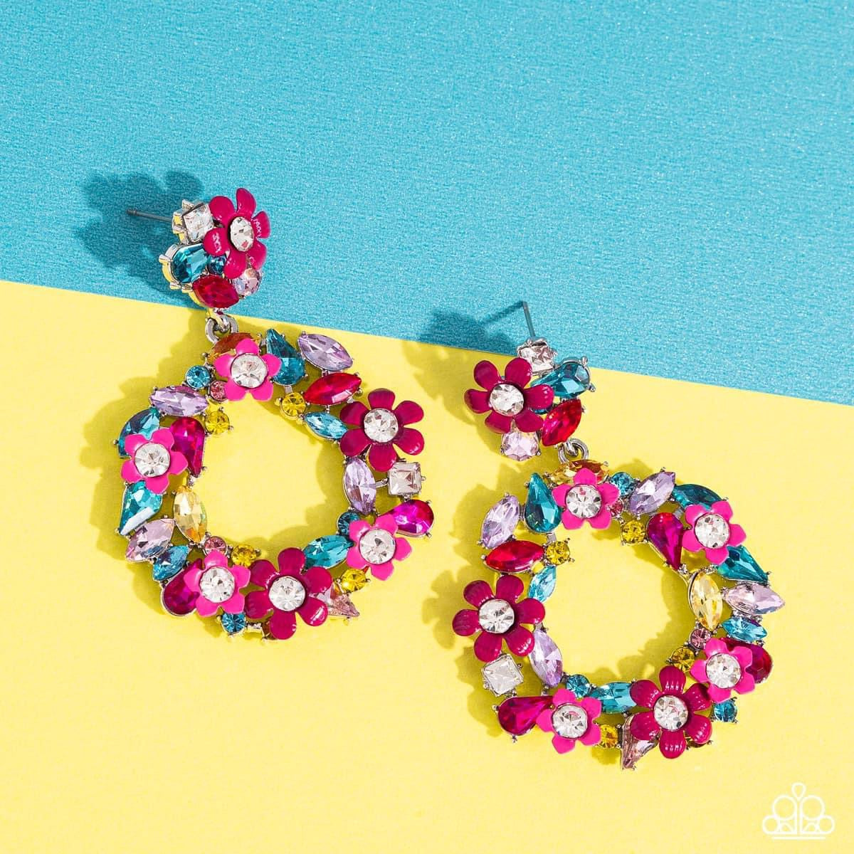Paparazzi - Wreathed in Wildflowers Multi Post Earrings