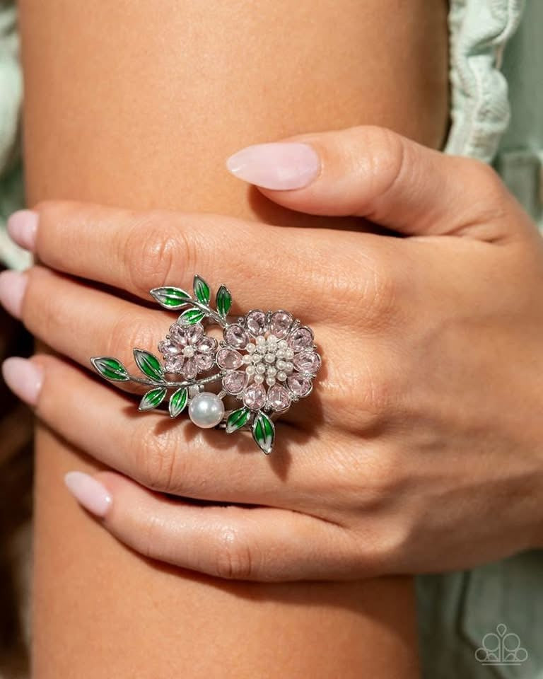 Paparazzi - Budding Bling Pink Ring