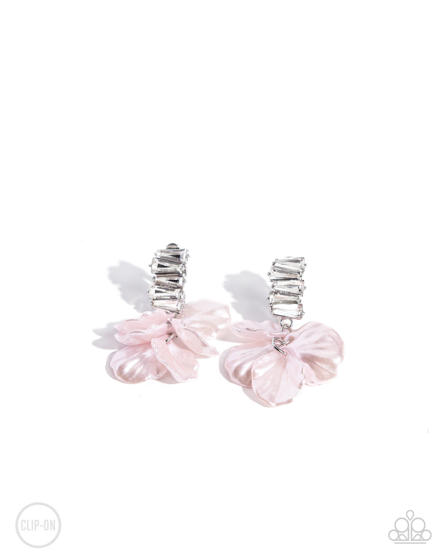 Paparazzi - Stacked Sprigs - Pink Clip-On Earrings