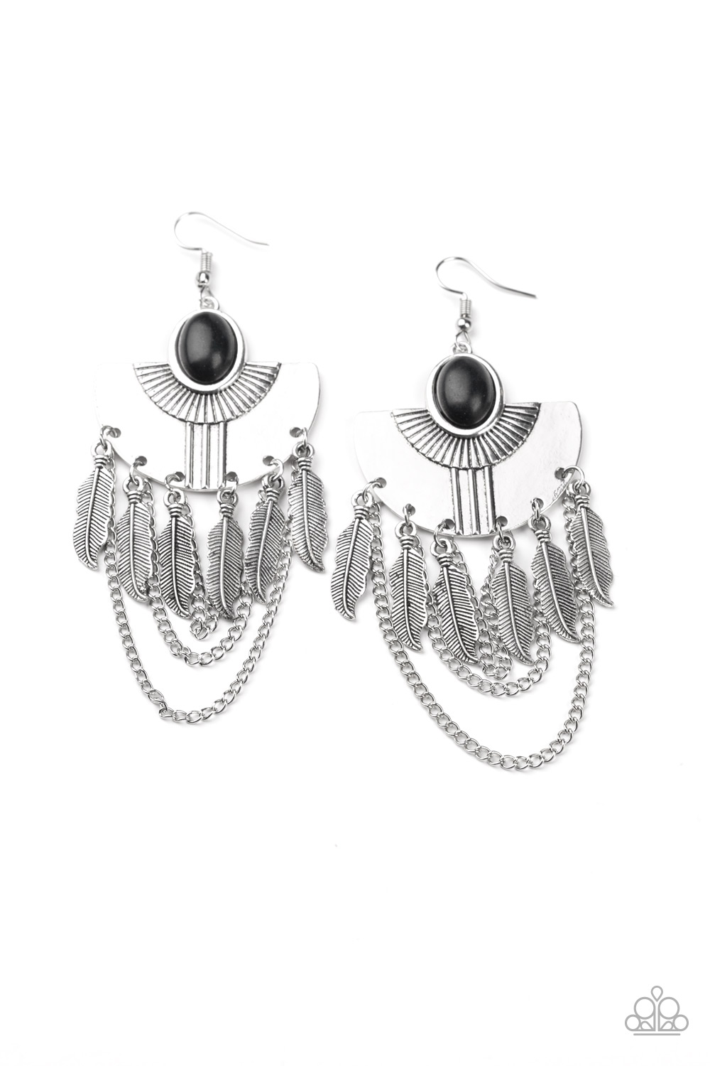 Paparazzi - Sure Thing, Chief! - Black Earrings