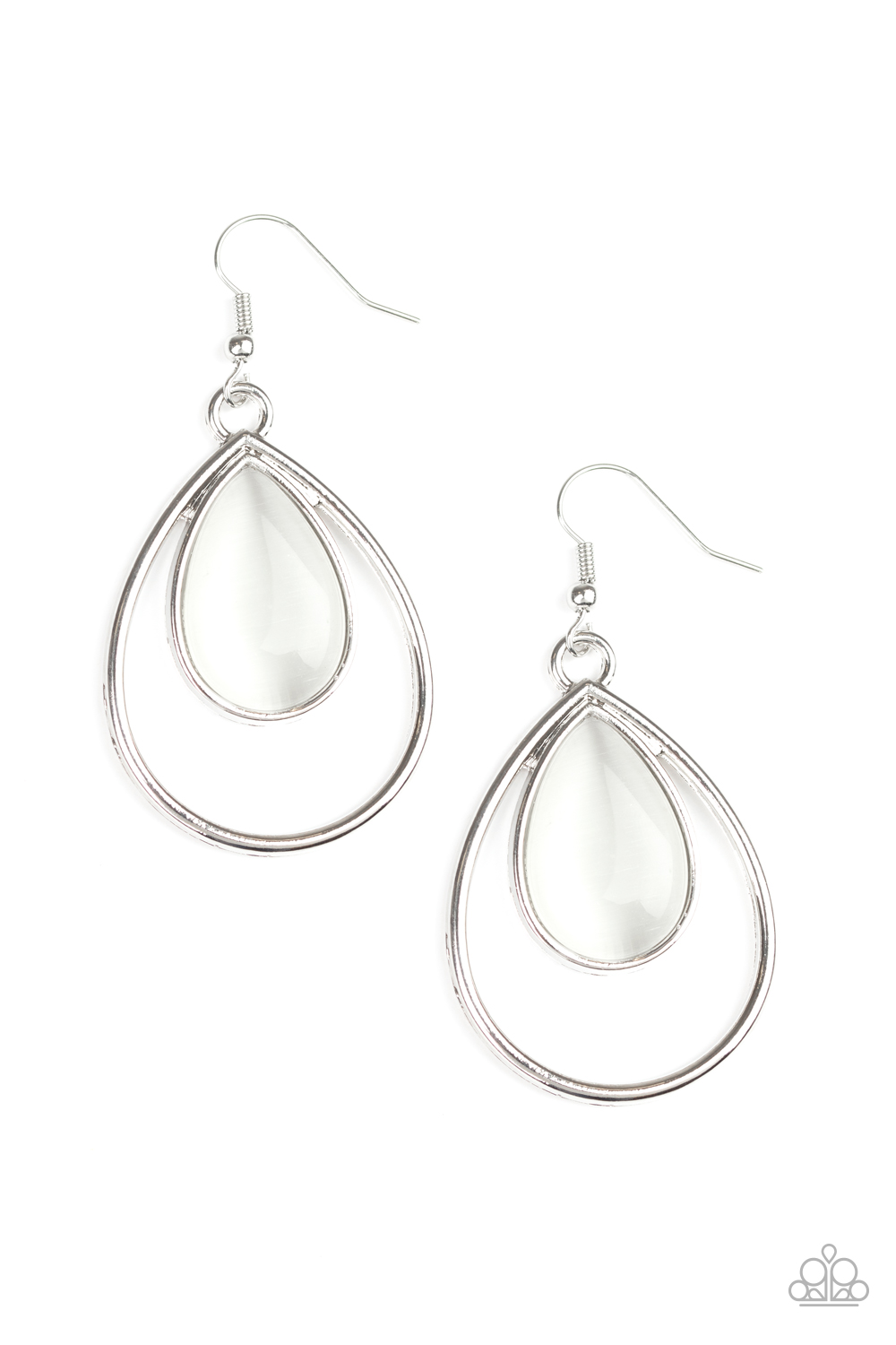 Paparazzi - Color Me Cool - White Earrings