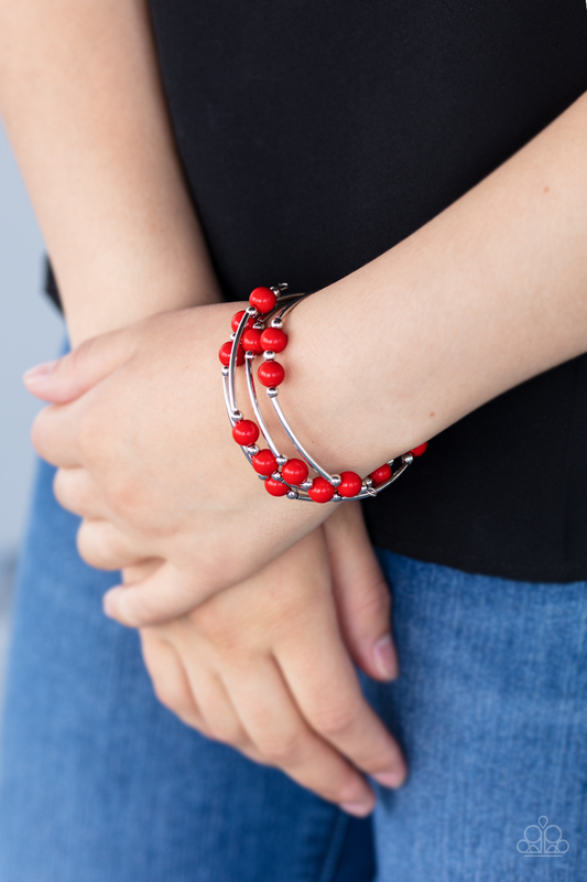 Paparazzi - Let Freedom Ring - Red Bracelet