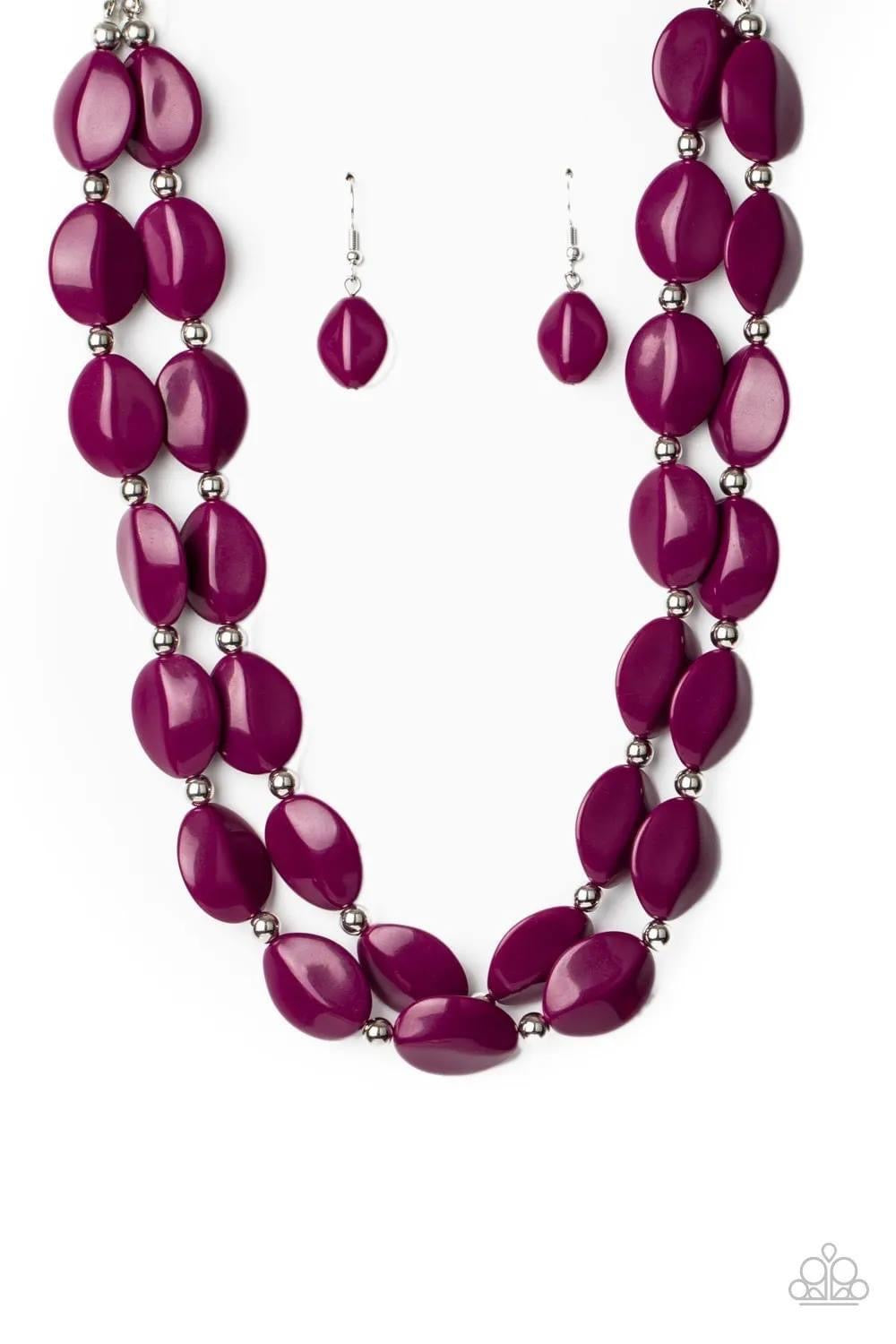 Paparazzi - Two-Story Stunner - Purple Necklace&