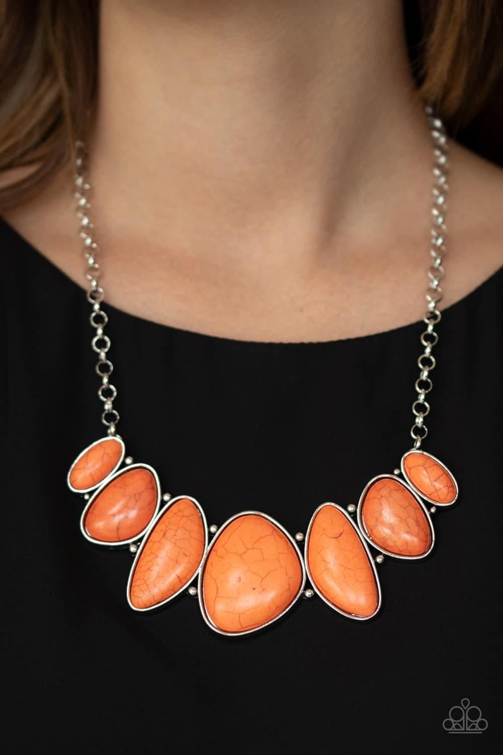 Paparazzi - Primitive Orange Necklace and Feel At HOMESTEAD Orange Bracelet Set