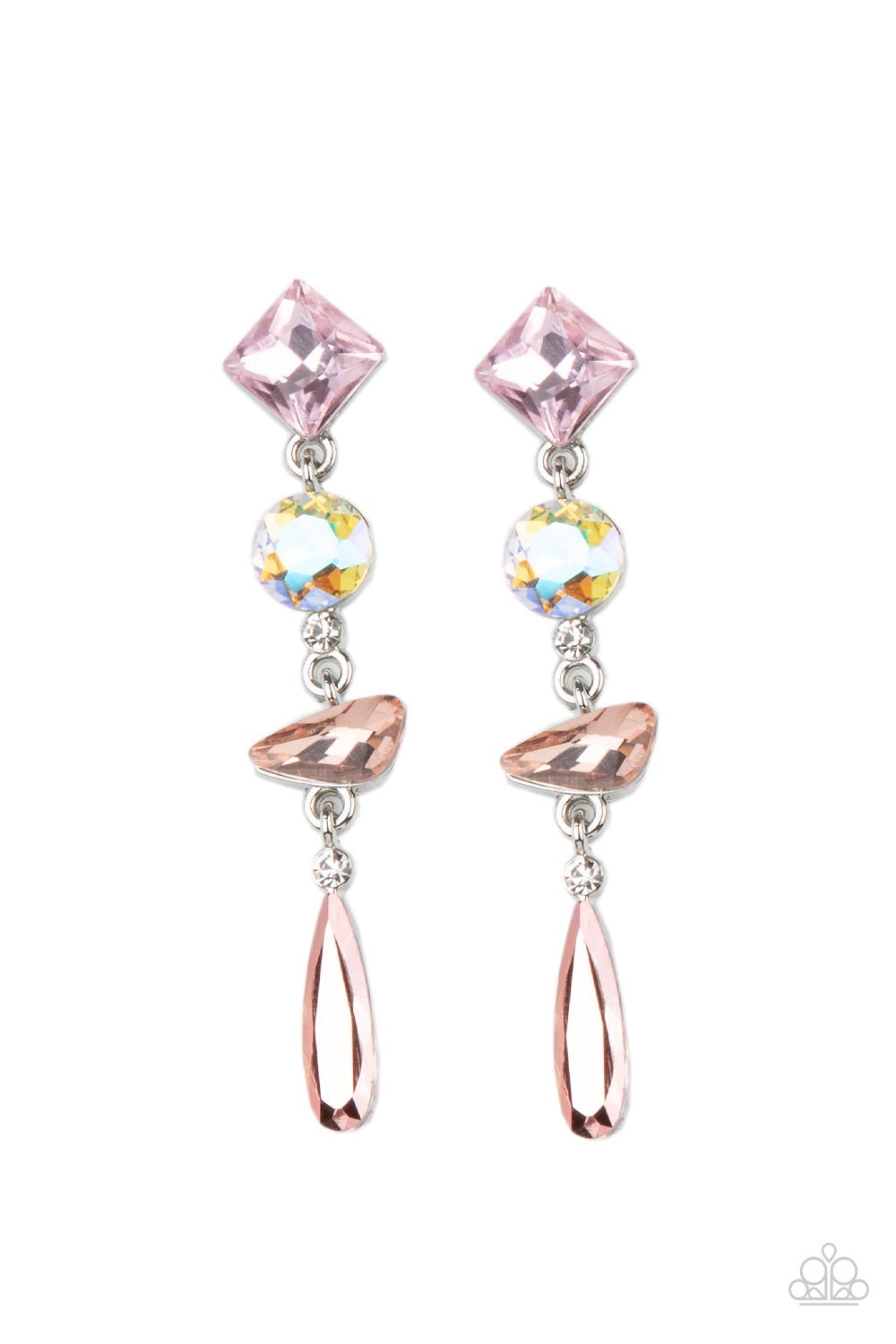 Paparazzi - Rock Candy Elegance - Pink Earrings