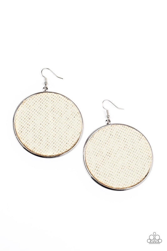 Paparazzi - Wonderfully Woven - White Earrings