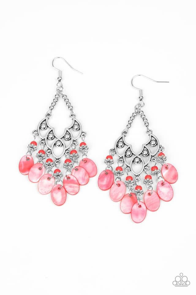 Paparazzi - Shore Bait - Red Earrings