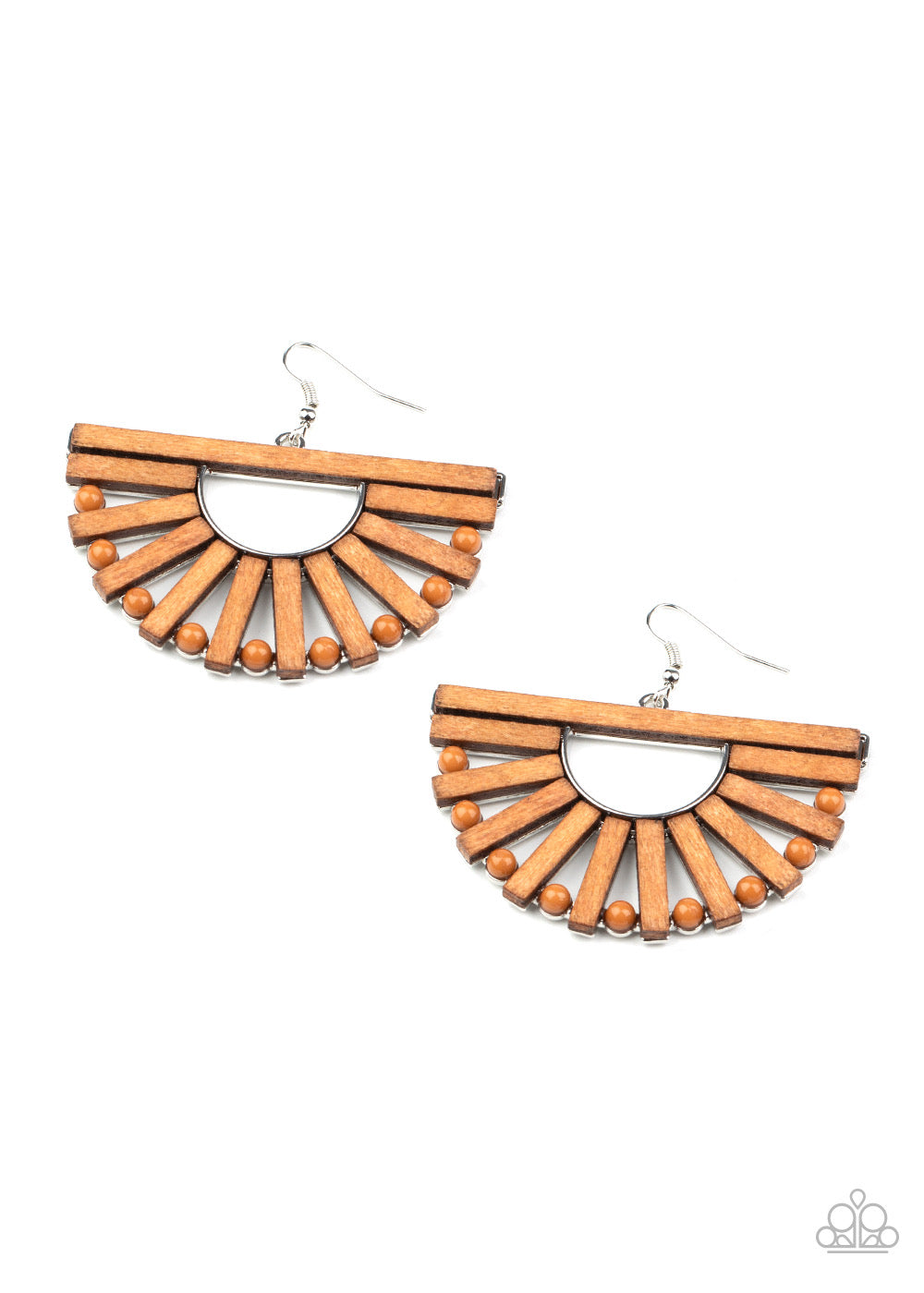 Paparazzi - Wooden Wonderland - Brown Earrings
