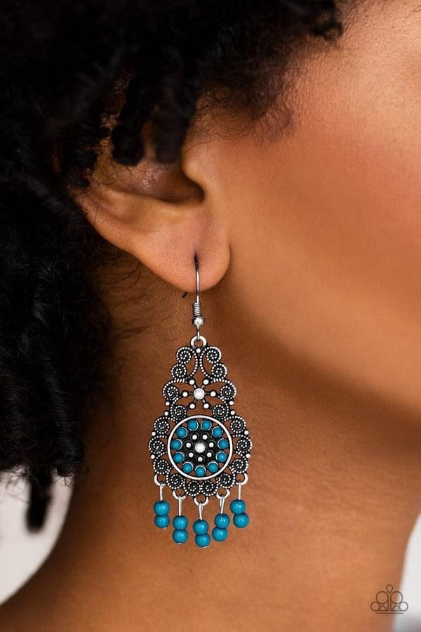 Paparazzi - Courageously Congo - Blue Earrings
