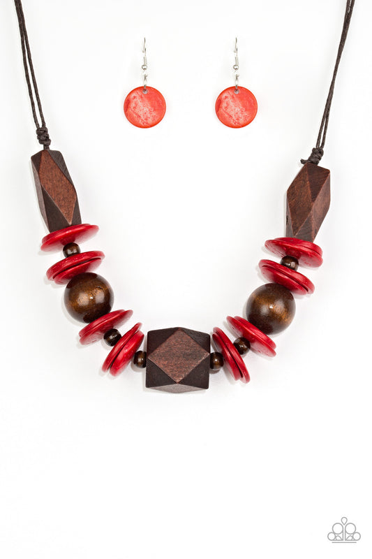 Paparazzi- Pacific Paradise - Red Necklace