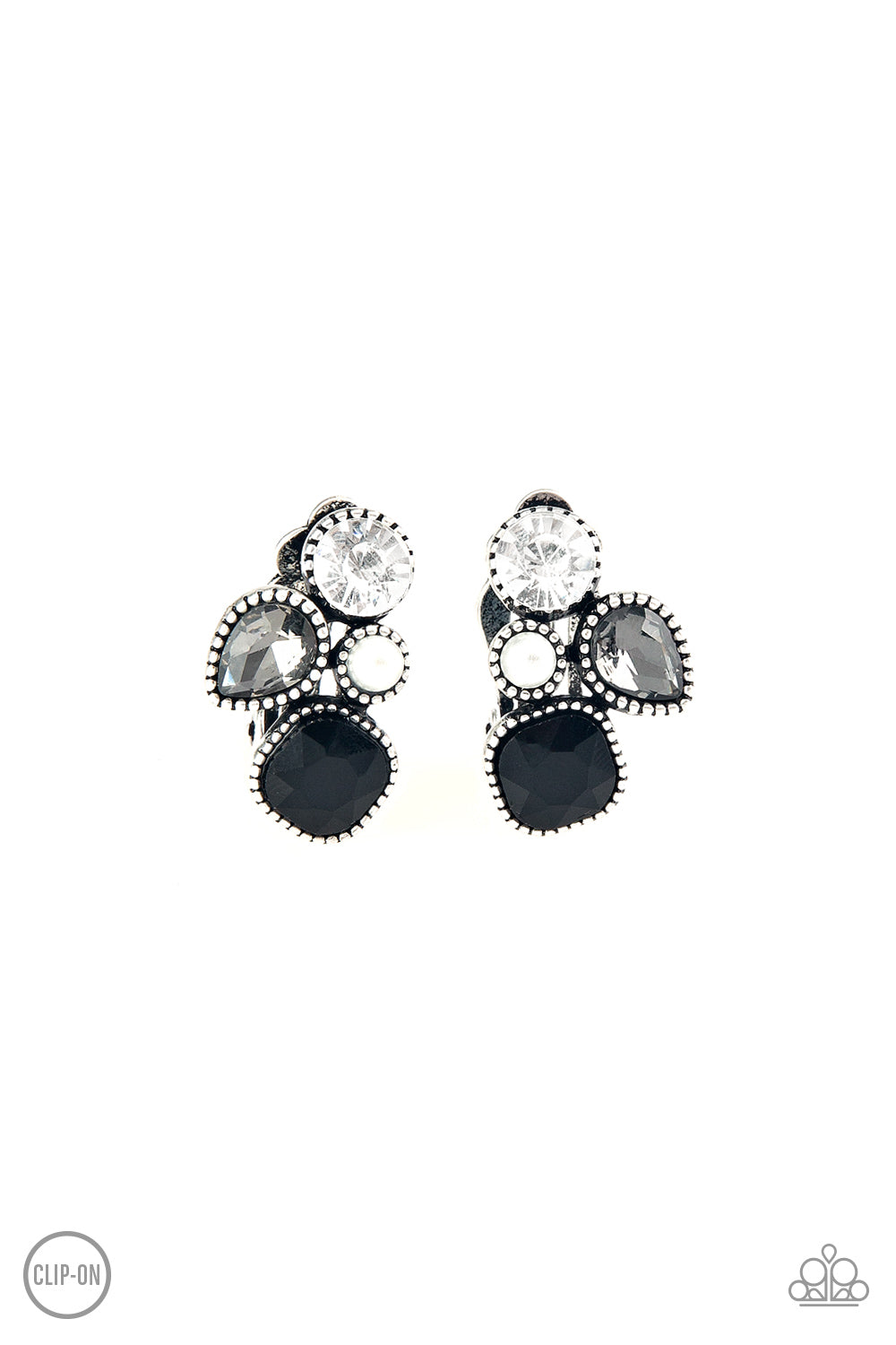 Paparazzi - Super Superstar - Black Clip-On Earrings