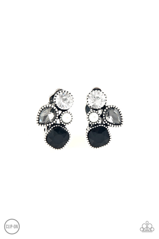 Paparazzi - Super Superstar - Black Clip-On Earrings