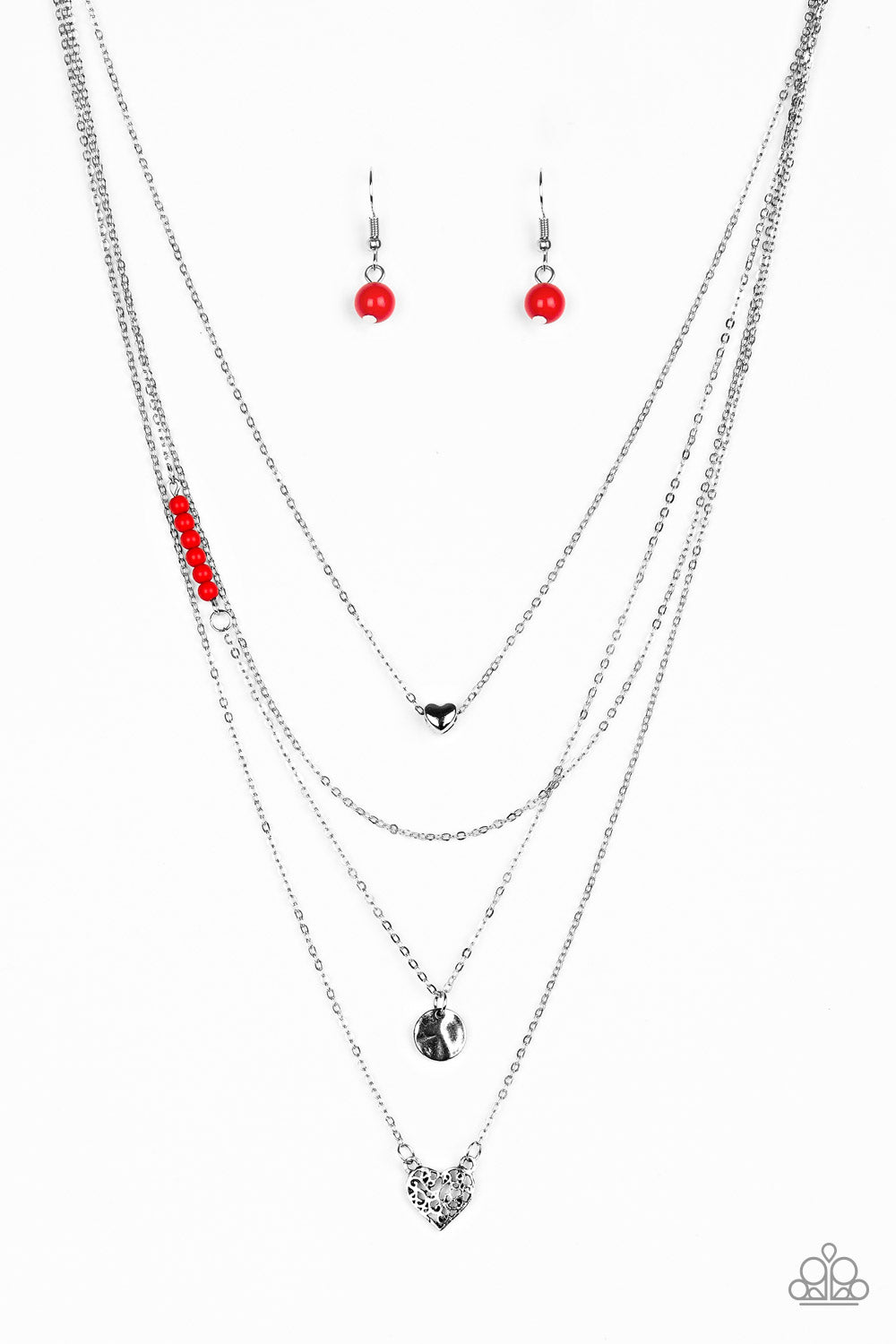 Paparazzi - Gypsy Heart - Red Necklace
