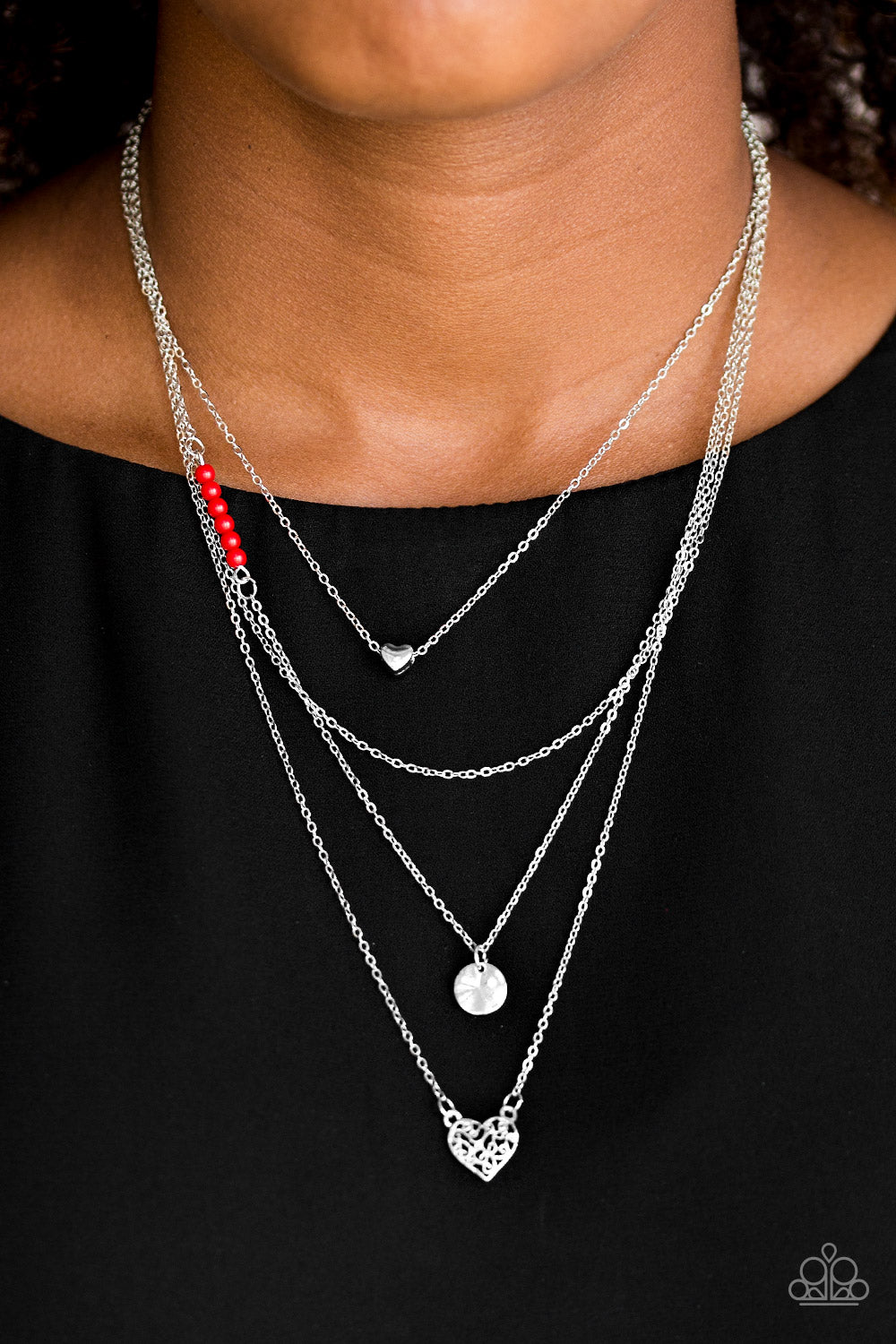 Paparazzi - Gypsy Heart - Red Necklace