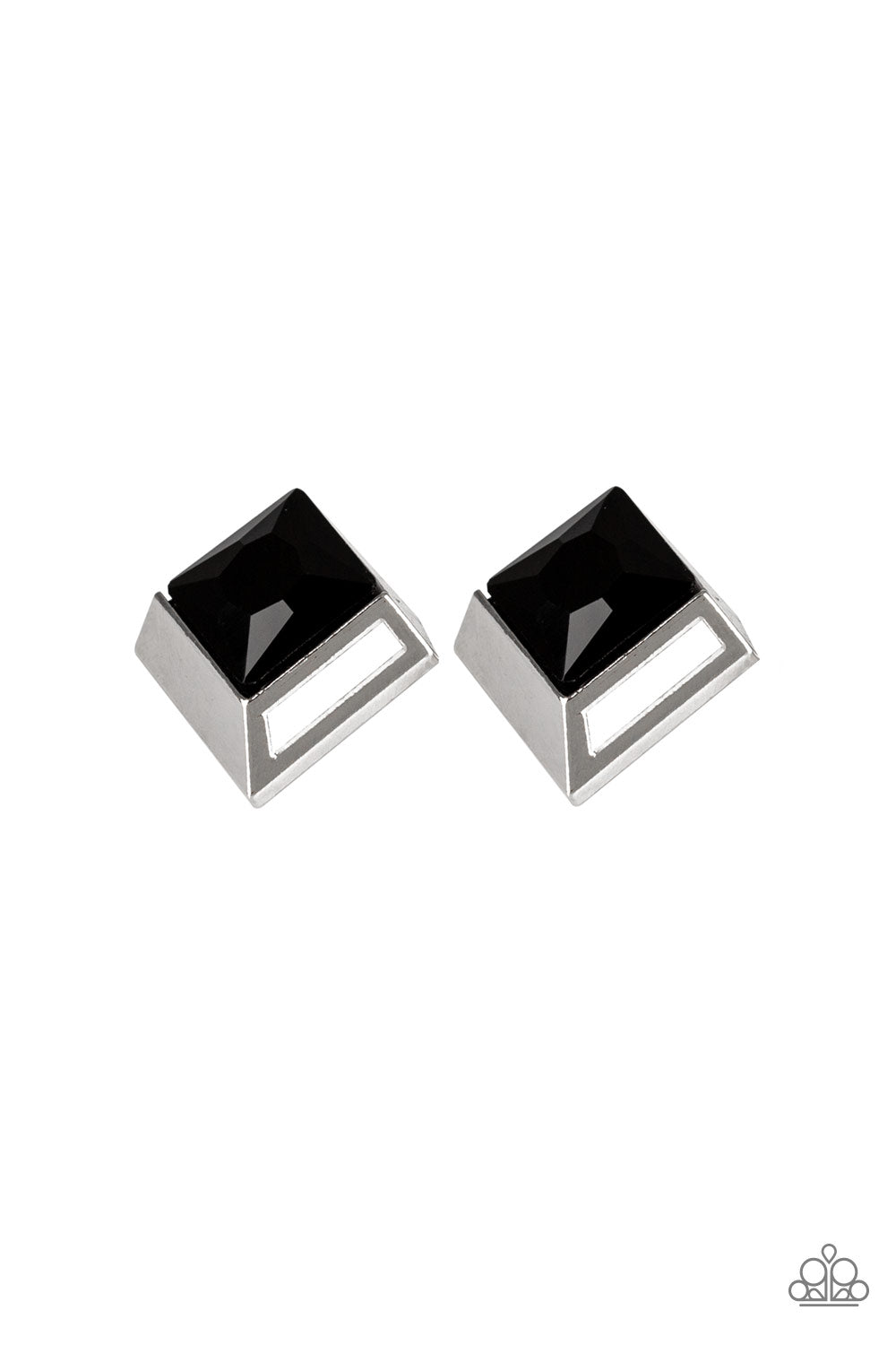 Paparazzi - Stellar Square - Black Earrings