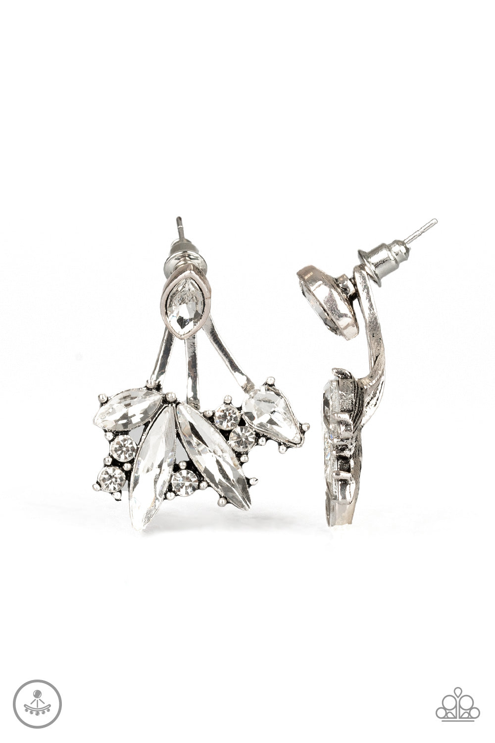 Paparazzi- Deco Dynamite - White Earrings