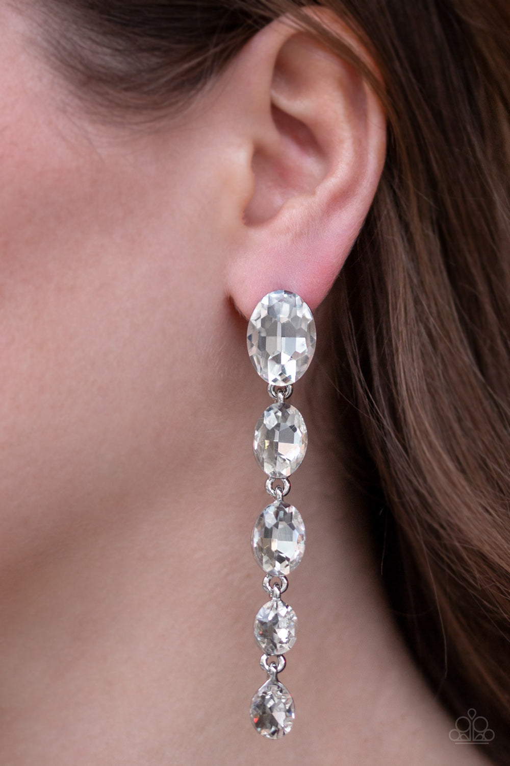 Paparazzi - Red Carpet Radiance - White Earrings