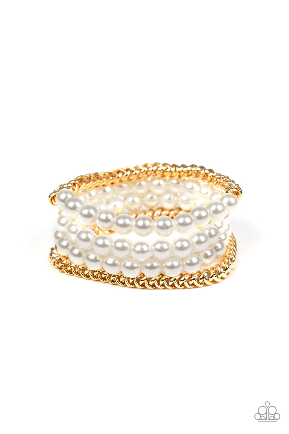 Paparazzi - Industrial Incognito - Gold Pearl Bracelet
