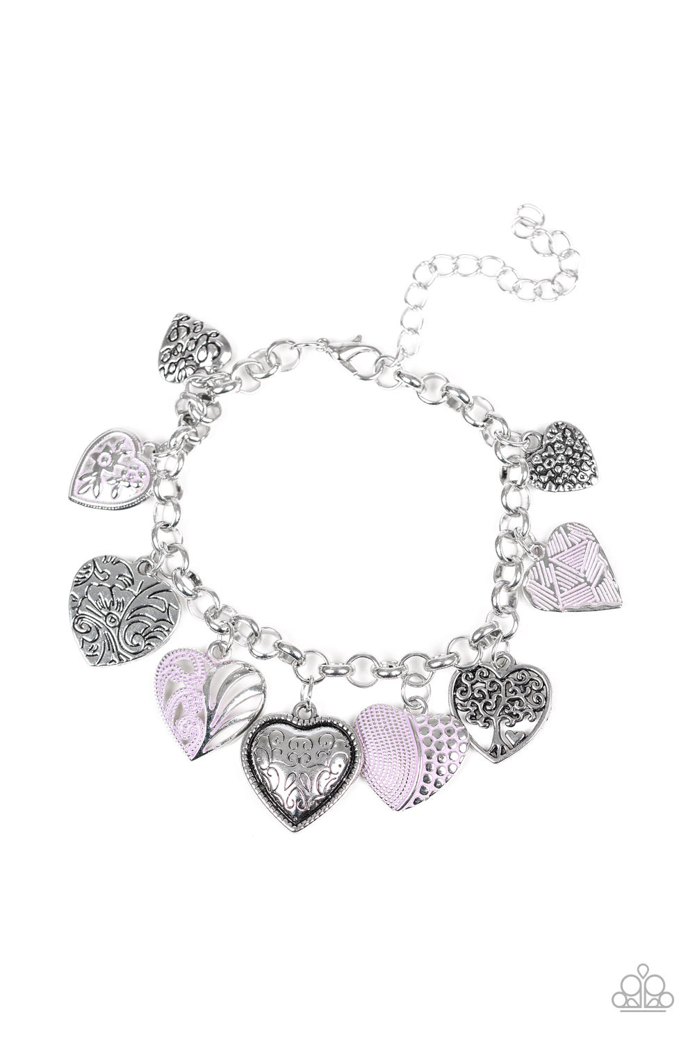 Paparazzi- Grow Love - Purple Necklace and Garden Hearts - Purple Bracelet Set