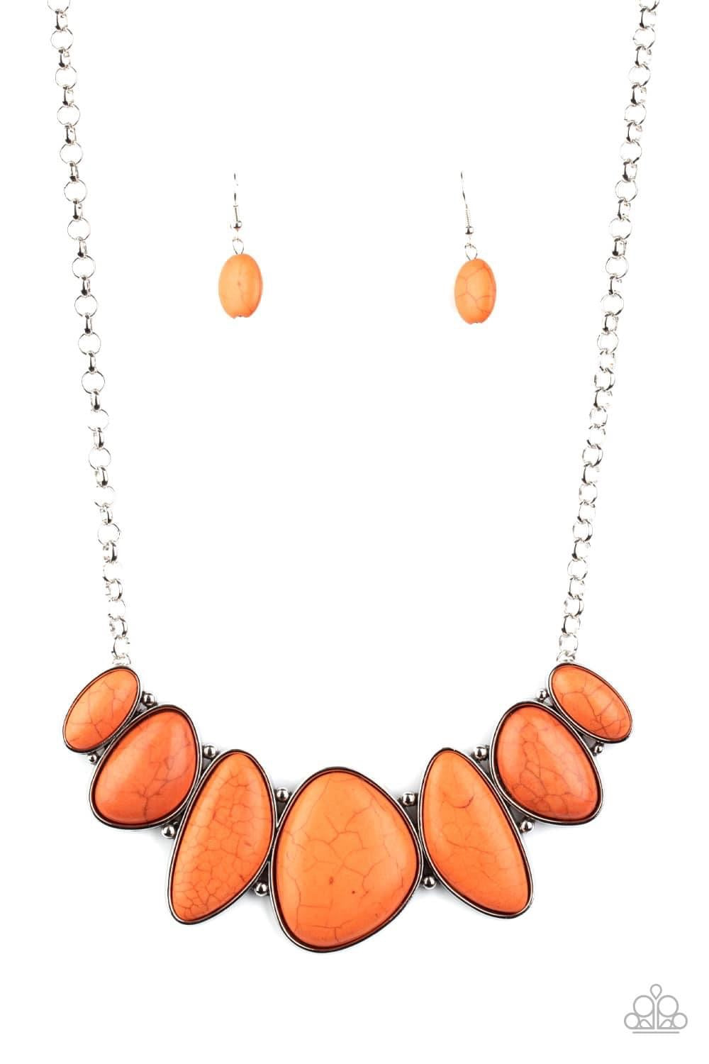 Paparazzi - Primitive Orange Necklace and Feel At HOMESTEAD Orange Bracelet Set
