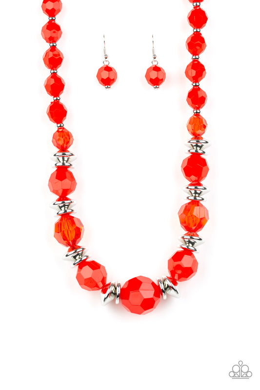 Paparazzi - Dine and Dash - Red Necklaces