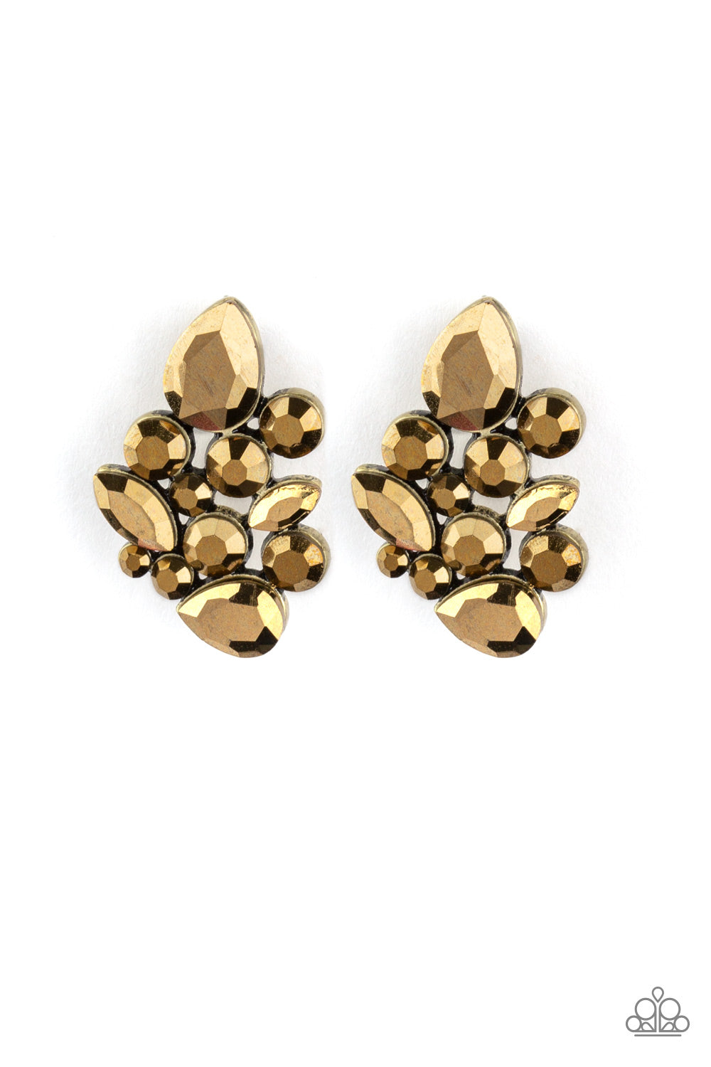 Paparazzi- Galaxy Glimmer - Brass Post Earrings