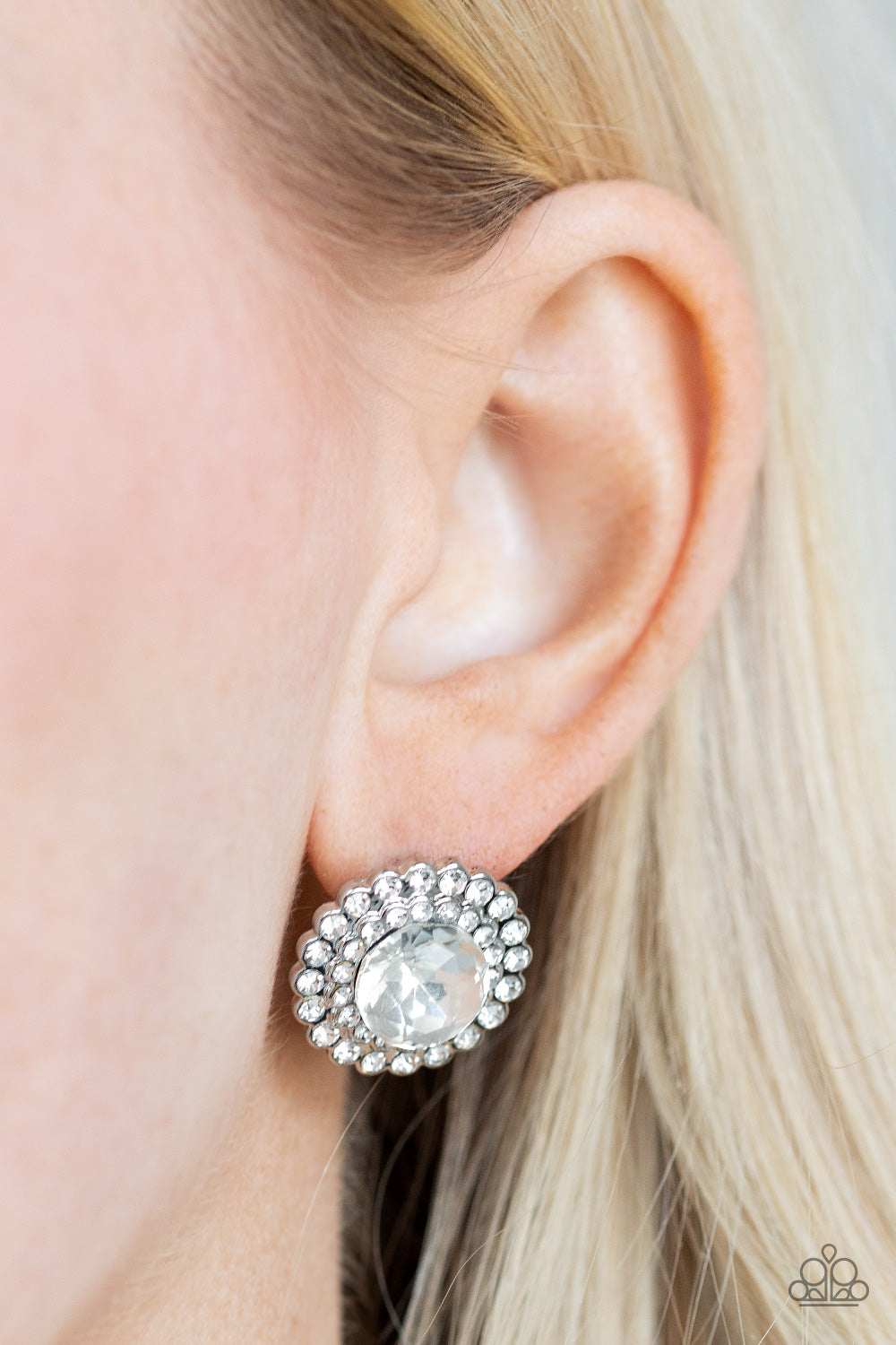 Paparazzi - My Second Castle - White Post Earrings
