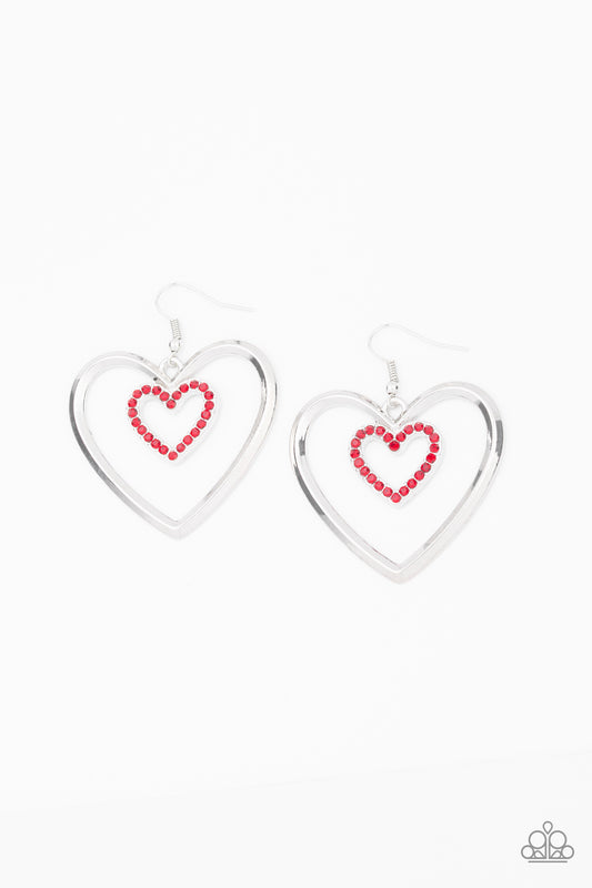 Paparazzi - Heart Candy Couture - Red Earrings