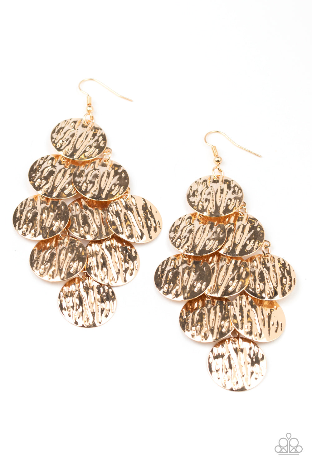 Paparazzi- Uptown Edge - Gold Earrings