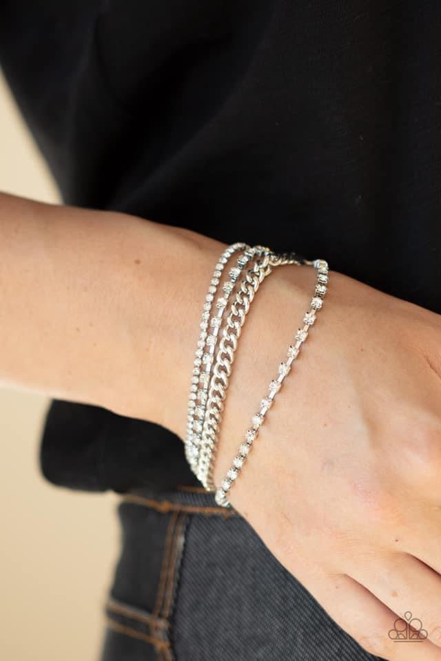 Paparazzi- BRILLIANTLY BEAMING Silver Bracelet