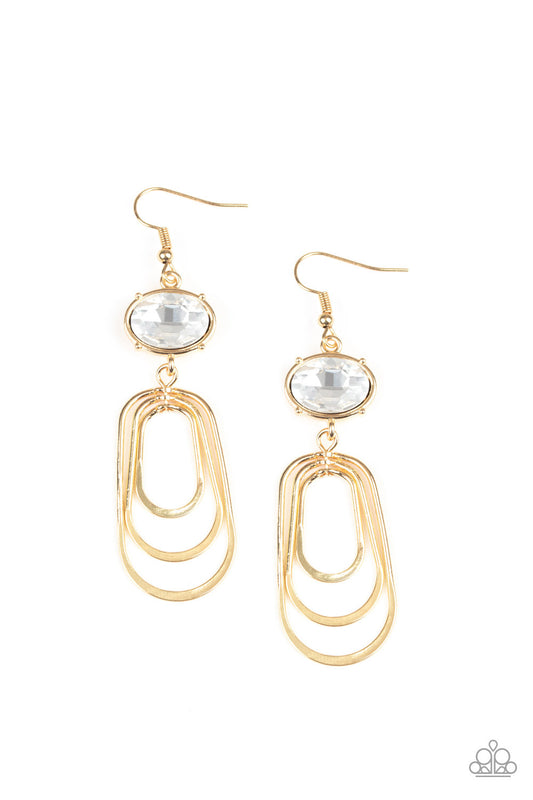Paparazzi - Drop-Dead Glamorous - Gold Earrings