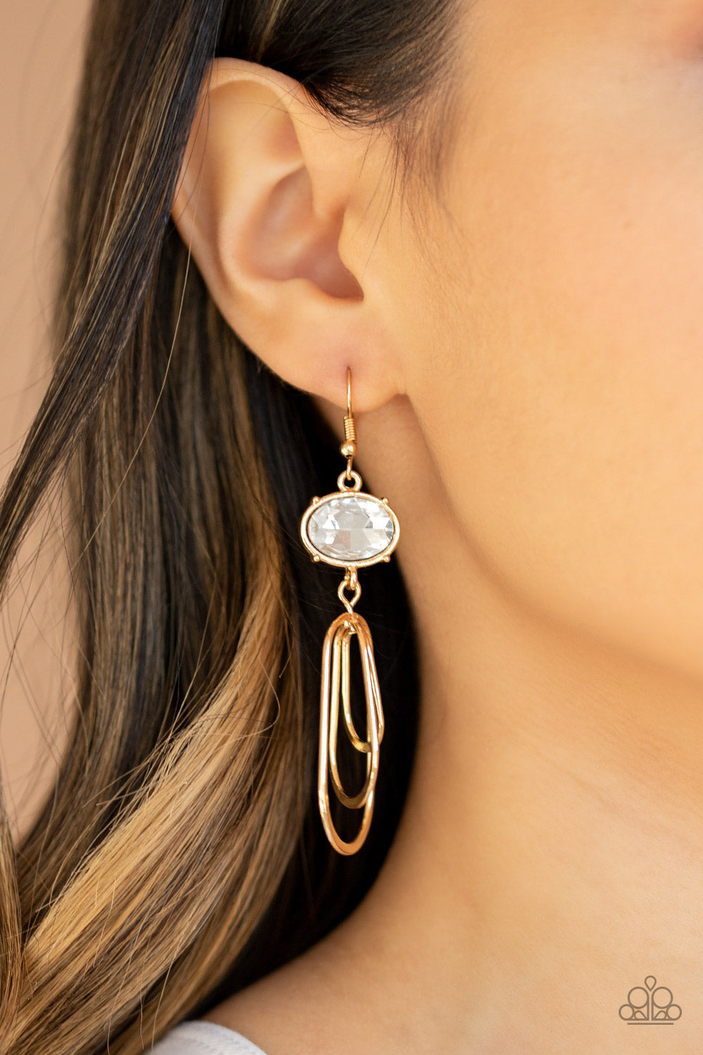 Paparazzi - Drop-Dead Glamorous - Gold Earrings