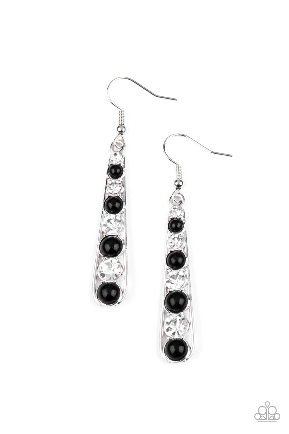 Paparazzi - Drawn Out Drama - Black Earrings