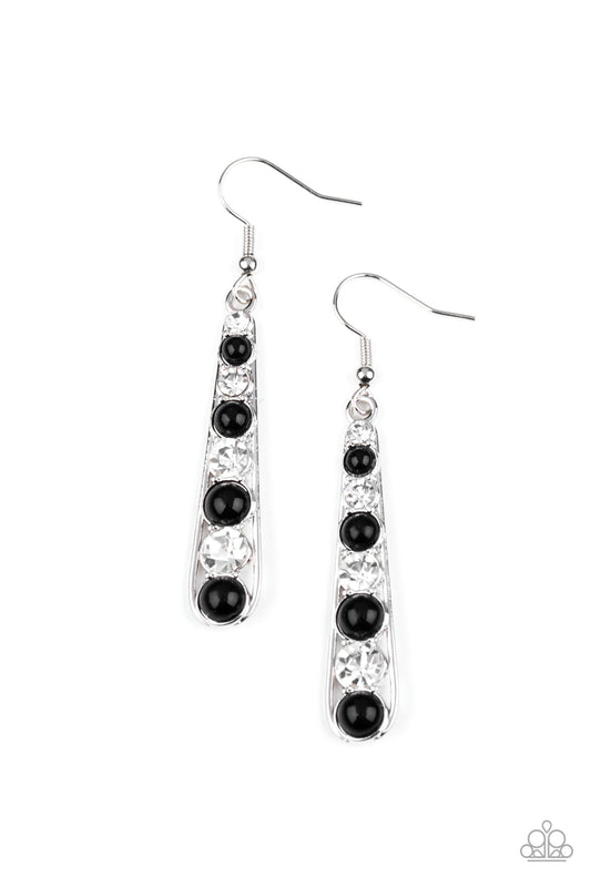 Paparazzi - Drawn Out Drama - Black Earrings