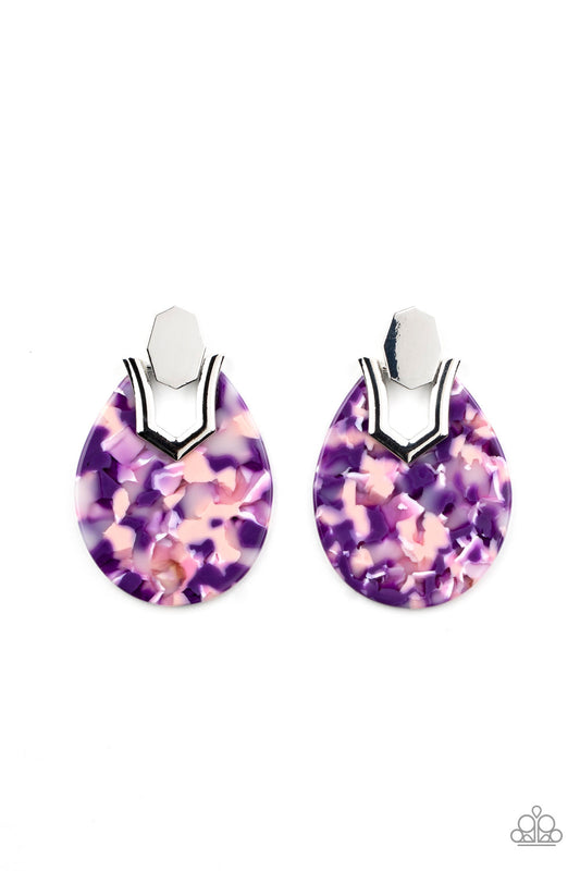 Paparazzi - HAUTE Flash - Purple Earrings