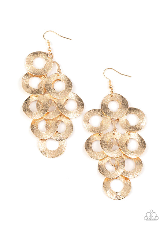 Paparazzi - Scattered Shimmer - Gold Earrings