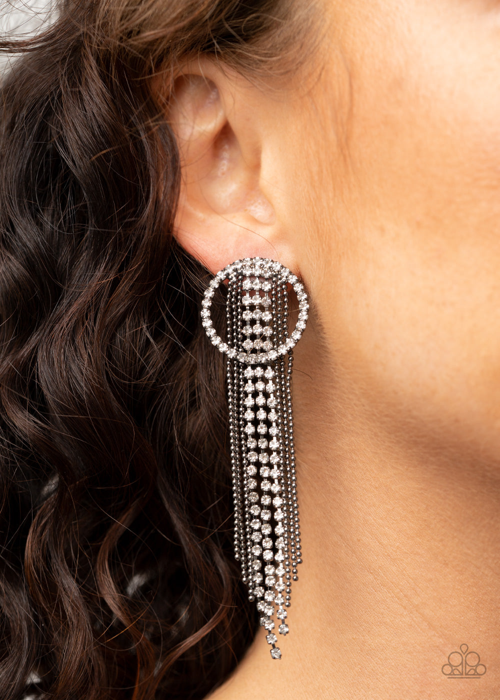 Paparazzi- Dazzle by Default - Black Earrings