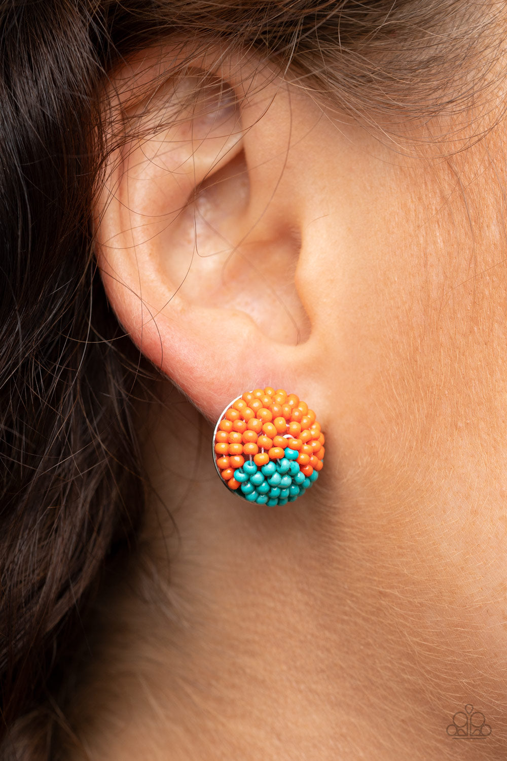 Paparazzi - As Happy As Can BEAD - Orange Earrings