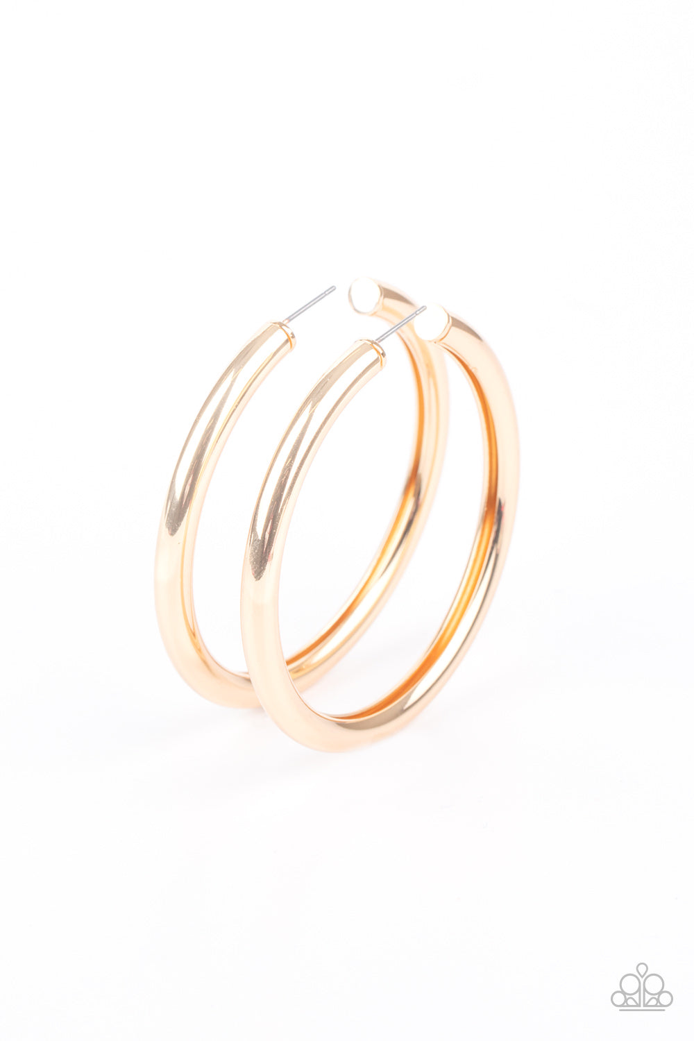Paparazzi - Curve Ball - Gold Earrings