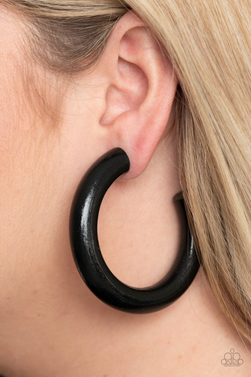 Paparazzi - I WOOD Walk 500 Miles - Black Earrings