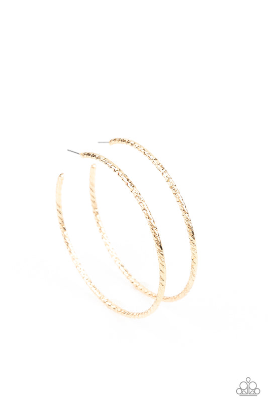 Paparazzi - Voluptuous Volume - Gold Hoop Earrings