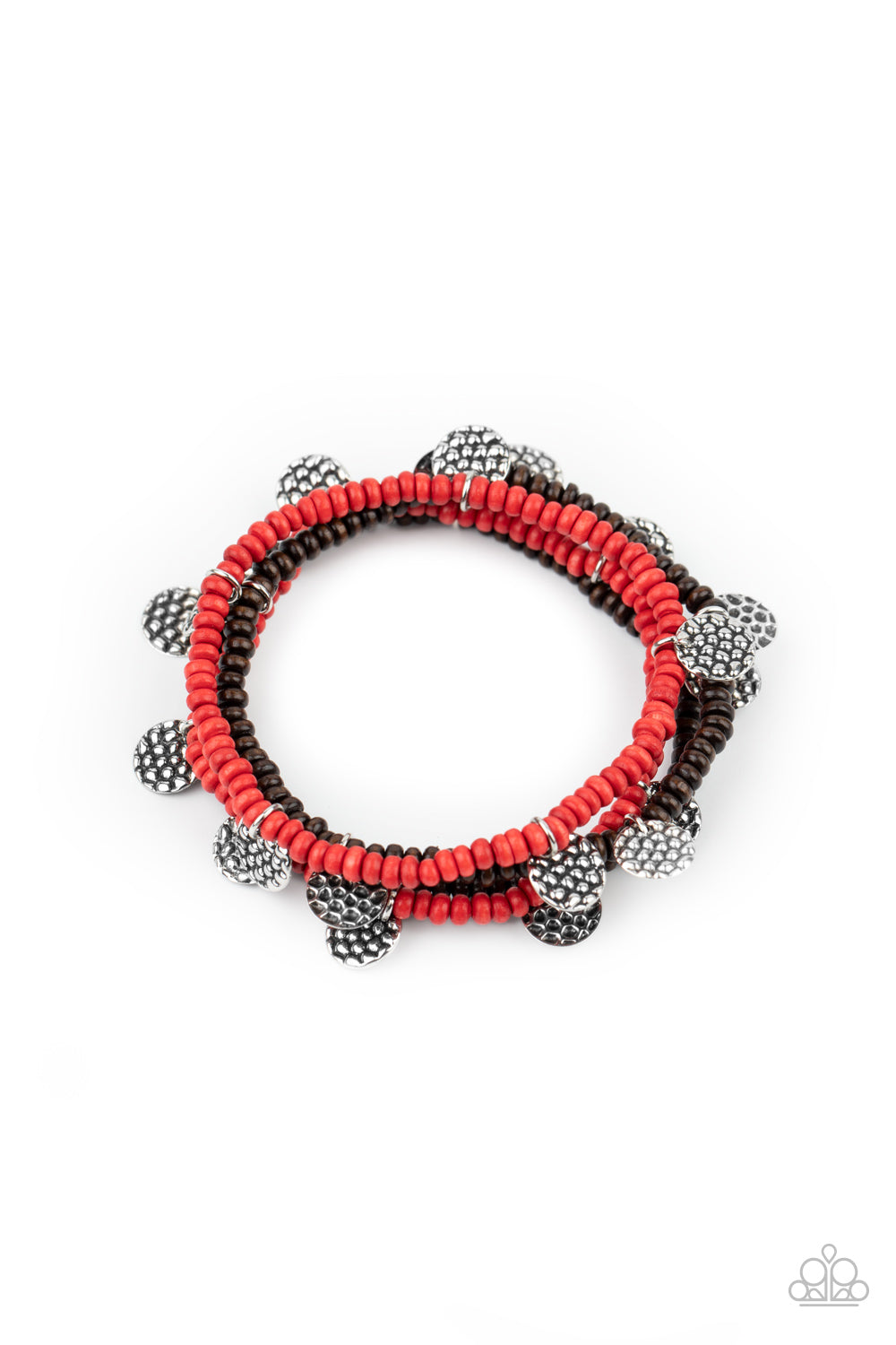 Paparazzi- WOODn’t Count It - Red Bracelet