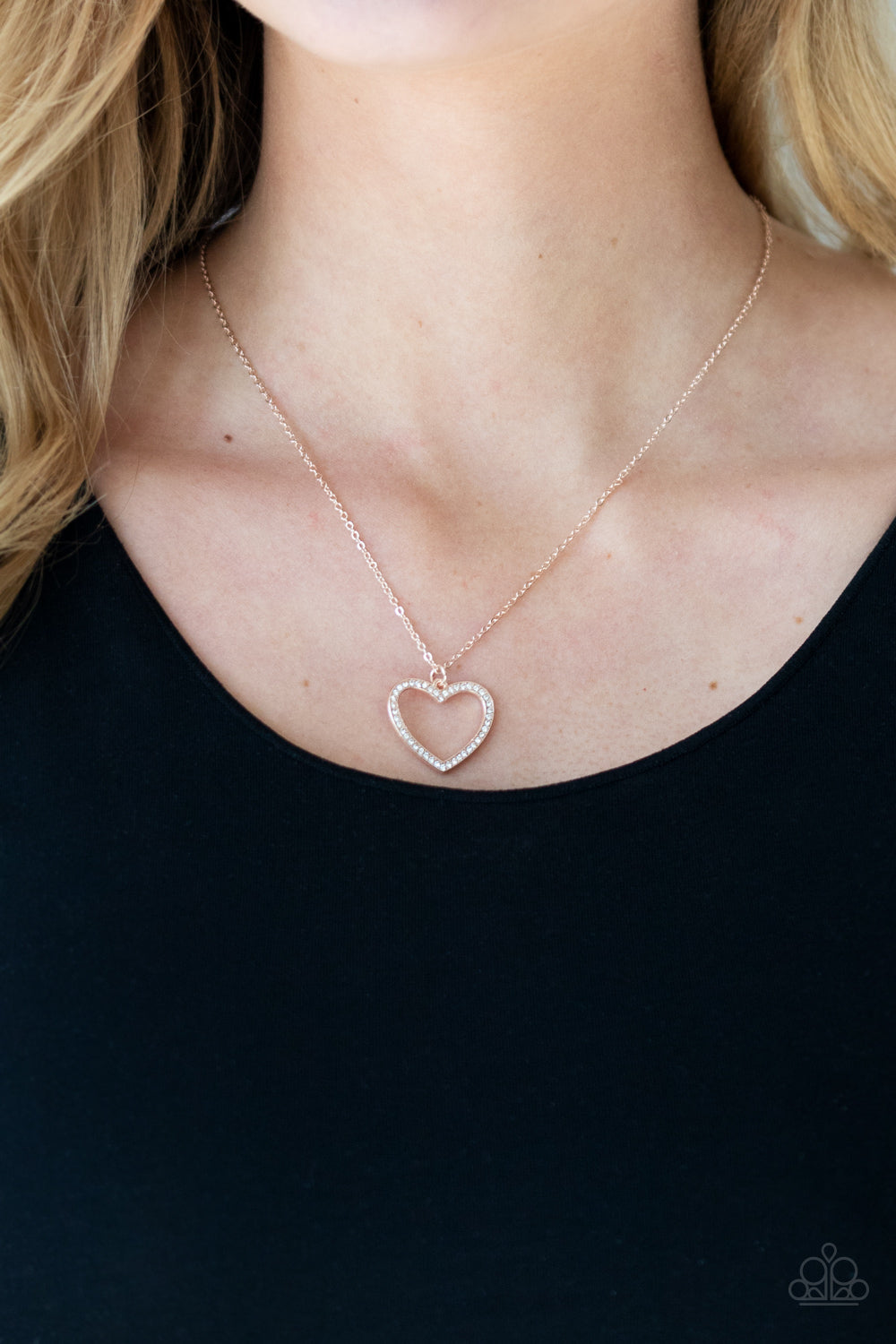 Paparazzi - GLOW by Heart - Rose Gold Necklace
