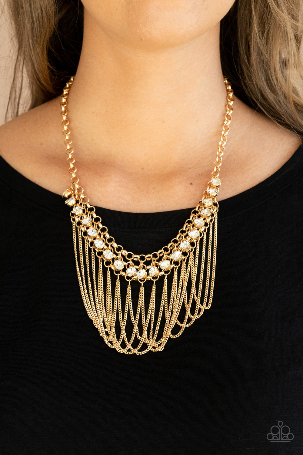 Paparazzi- Flaunt Your Fringe - Gold Necklace